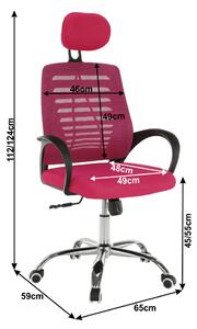 KONDELA Irodai szék, rózsaszín, ELMAS