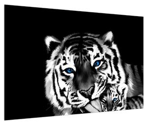 Tigris a kölykével képe (90x60 cm)