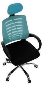 KONDELA Irodai szék, kék/fekete, ELMAS