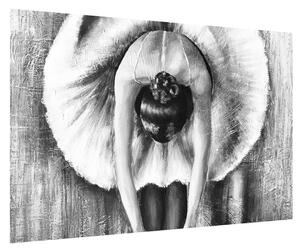 Balerína fekete-fehér képe (90x60 cm)