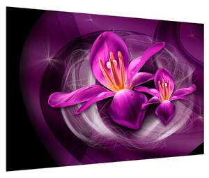 Modern kép - lila virágok (90x60 cm)