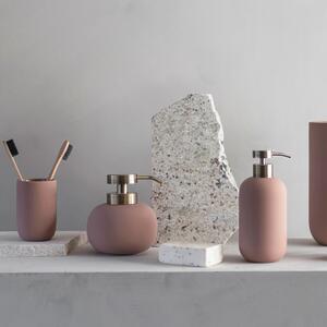 Rózsaszín kerámia WC-kefe Lotus – Mette Ditmer Denmark