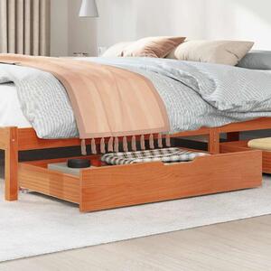 VidaXL 2 db viaszbarna tömör fenyőfa ágy alatti fiók 90 x 55 x 17 cm