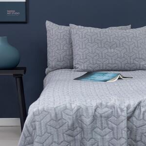 Sötétszürke újrahasznosított pamut ágytakaró egyszemélyes ágyra 140x250 cm Trio – Mette Ditmer Denmark