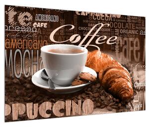 Kávé és a croissant kép (90x60 cm)