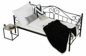 KONDELA Fém ágy, fekete, 90x200, DAINA