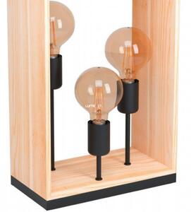 Fa asztali lámpa akasztóval, három foglalattal (Famborough)