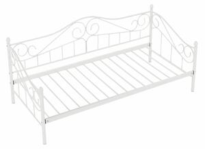 KONDELA Fém ágy, fehér, 90x200, DAINA