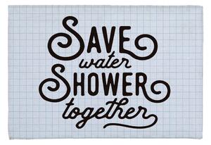 Shower Together fehér-fekete fürdőszobai kilépő, 60 x 40 cm - Little Nice Things