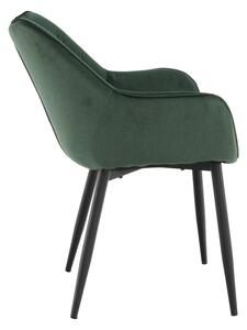 KONDELA Dizájnos fotel, zöld Velvet anyag, FEDRIS