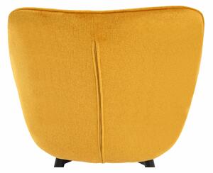 KONDELA Dizájnos fotel, sárga Velvet anyag, FEDRIS