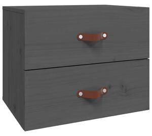 VIDAXL - Falra Szerelhető Éjjeliszekrény - 2 db - Tömör Fenyőfa - Szürke - 50x36x40 cm