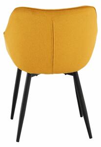 KONDELA Dizájnos fotel, sárga Velvet anyag, FEDRIS
