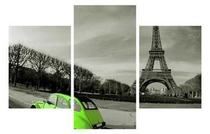 Eiffel torony és a zöld autó kép (90x60 cm)