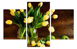 Sárga tulipánok a vázában (90x60 cm)