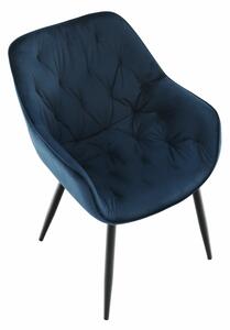 KONDELA Dizájnos fotel, kék Velvet anyag, FEDRIS