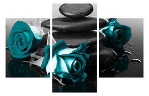 Kék rózsák képe (90x60 cm)