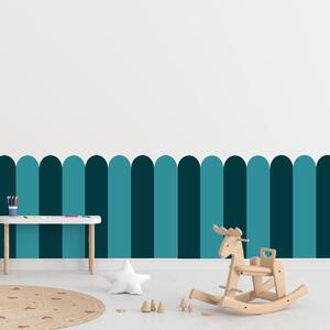 PIPPER. Textil öntapadó tapéta - Boltív - Kék-zöld színű Méret: 80cm, Szín: Kombináció