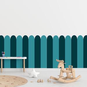 PIPPER. Textil öntapadó tapéta - Boltív - Kék-zöld színű Méret: 100cm, Szín: Kombináció