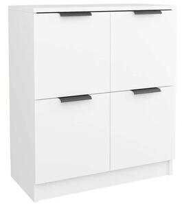 Modern Minimalista Fehér Tálalószekrény - 2 db - 60x30x70 cm
