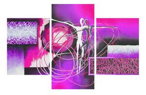 Táncosok - absztrakt lila kép (90x60 cm)