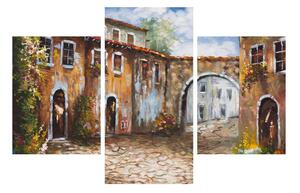 Medditerán utca festmény képe (90x60 cm)
