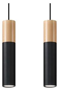 Paul fekete függőlámpa, hosszúság 34 cm - Nice Lamps