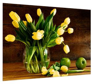 Sárga tulipánok a vázában (70x50 cm)