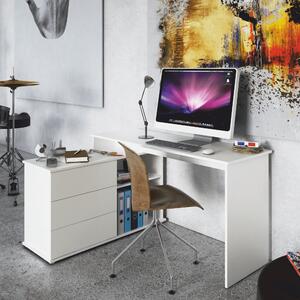 KONDELA Univerzális sarok PC asztal, fehér, TERINO