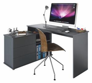 KONDELA Univerzális sarok PC asztal, grafit, TERINO