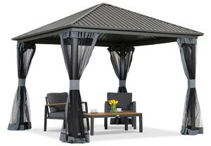 Szardínia 3x3 fém pavilon szúnyoghálóval Garden Point antracit