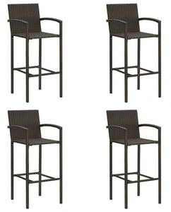 VidaXL Barna Polyrattan Bárszék - 4 db