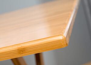 KONDELA Asztal, natúr bambusz, 58x58 cm, DENICE