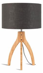 Annapurna asztali lámpa sötét szürke búrával és bambusz lámpatesttel - Good&Mojo