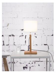 Fuji asztali lámpa fehér búrával és bambusz lámpatesttel - Good&Mojo
