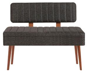 Felnyitható pad, antracit, mogyoróbarna lábakkal - COME
