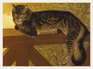 Festmény reprodukció Summer, Cat on a Balustrade (Vintage French Feline) - Théophile Steinlen, (40 x 30 cm)