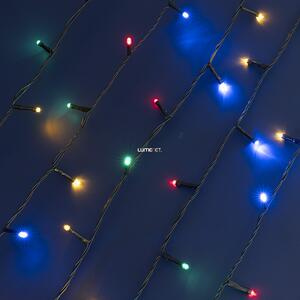 Karácsonyi kültéri LED fényfüzér 120db színes 9m+5m