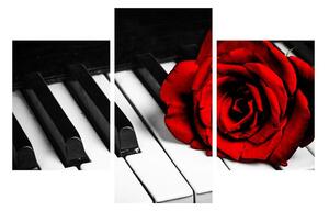 Zongora és egy rózsa képe (90x60 cm)