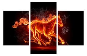 Lángoló lovas kép (90x60 cm)