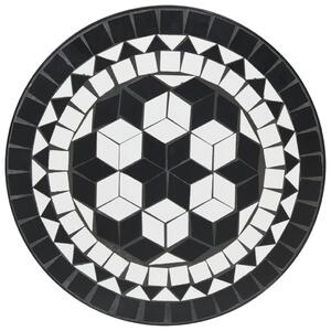 VidaXL fekete és fehér kerámia mozaikmintás bisztróasztal Ø50 x 70 cm