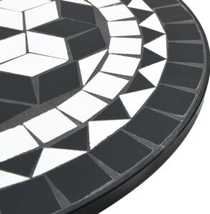 VidaXL fekete és fehér kerámia mozaikmintás bisztróasztal Ø50 x 70 cm