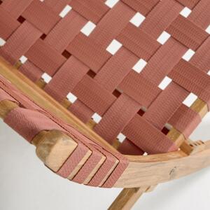 Black Friday - Chabeli terrakotta színű akácfa összecsukható kerti szék - Kave Home
