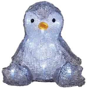 Karácsonyi LED pingvin, hidegfehér 20x20cm elem nélkül, időzítővel