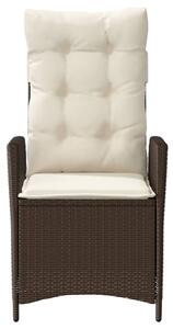 VidaXL 2 db barna polyrattan dönthető kerti szék párnákkal