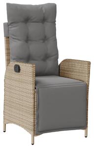 VidaXL 2 db vegyes bézs polyrattan dönthető kerti szék lábtartóval