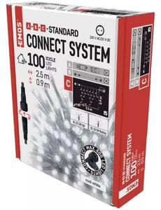 Standard Connect sorolható kültéri karácsonyi fényfüzér, hidegfehér 2,5x0,9m+10cm, világít/villog , hálózati adapter nélkül