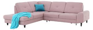Felbomlottható kanapé, anyag Soro púder rozsaszín, bal, PRAGA
