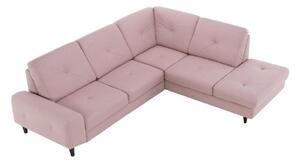 KONDELA Felbomlottható kanapé, anyag Soro púder rozsaszín, jobb, PRAGA