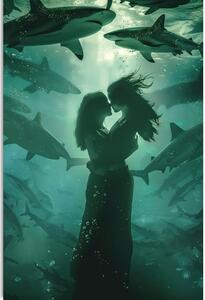 Kép nők ölelése cápák között